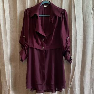Venus Maroon Long Flowy Blazer
